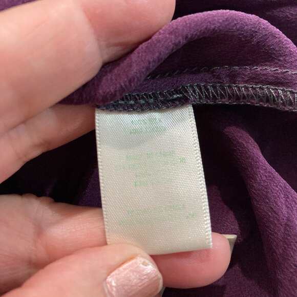 Tea and Honey Anthropologie Silk Blouse Top Sleeveless Burgundy Lightweight L - Picture 8 of 9